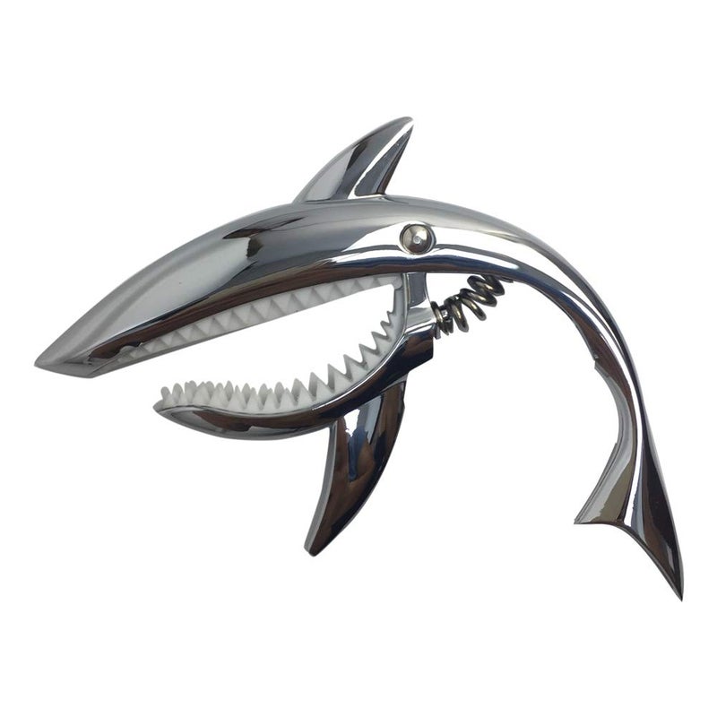 Imelod Zinc Alloy Guitar Capo Shark Capo for Acoustic and Electric Guitar with Good Hand Feeling, No Fret Buzz and Durable(Silver) - Image 3